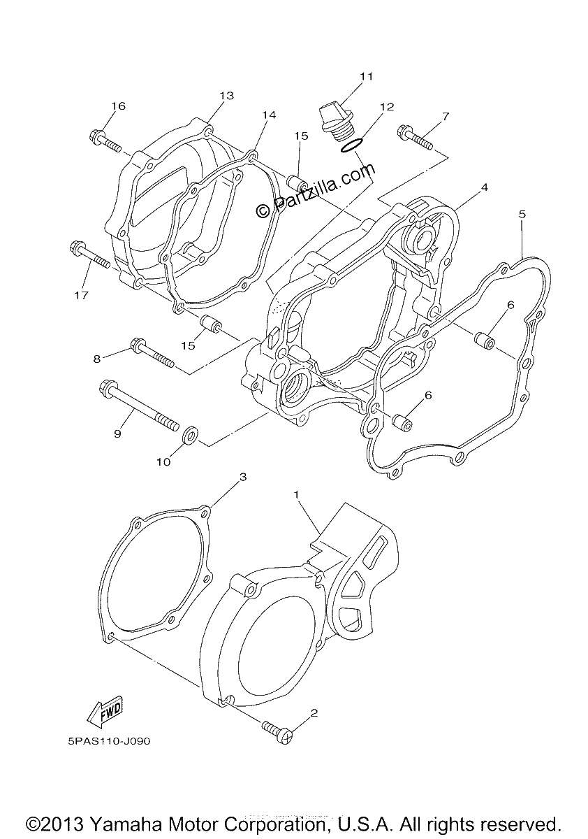 Diagrama de CRANKCASE COVER 1
