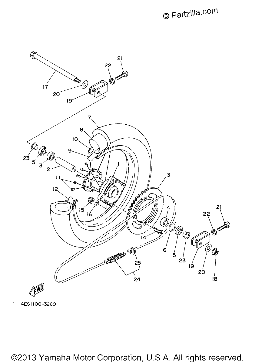 Diagrama de REAR WHEEL