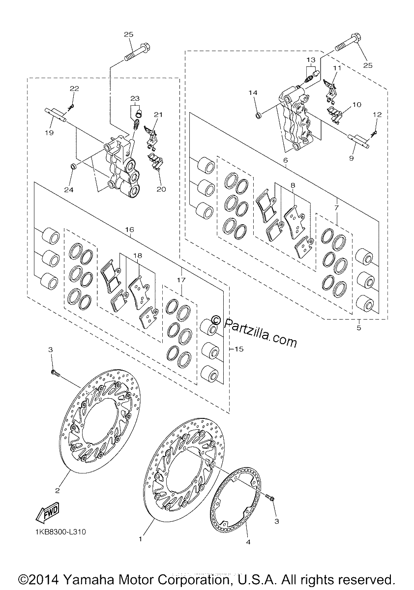 Diagrama de FRONT BRAKE CALIPER