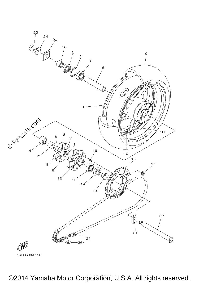 Diagrama de REAR WHEEL