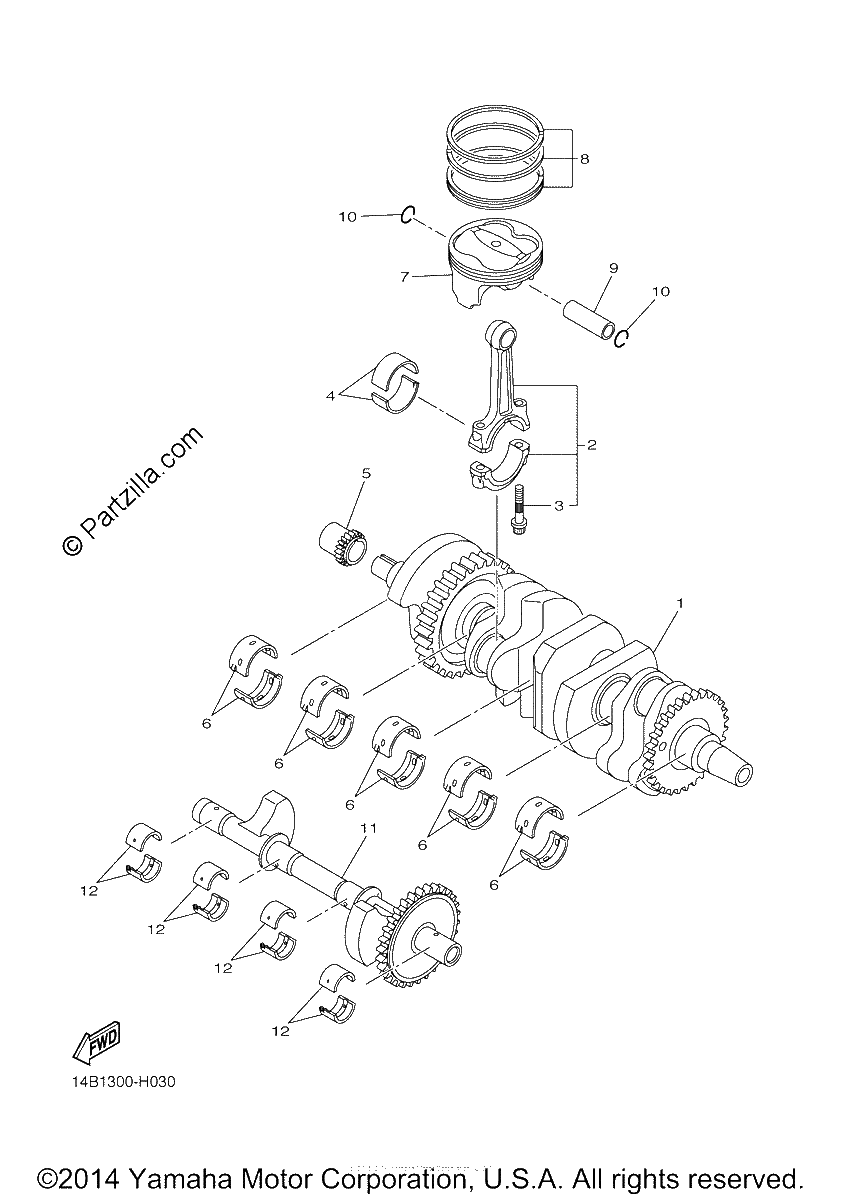 Diagrama de CRANKSHAFT PISTON