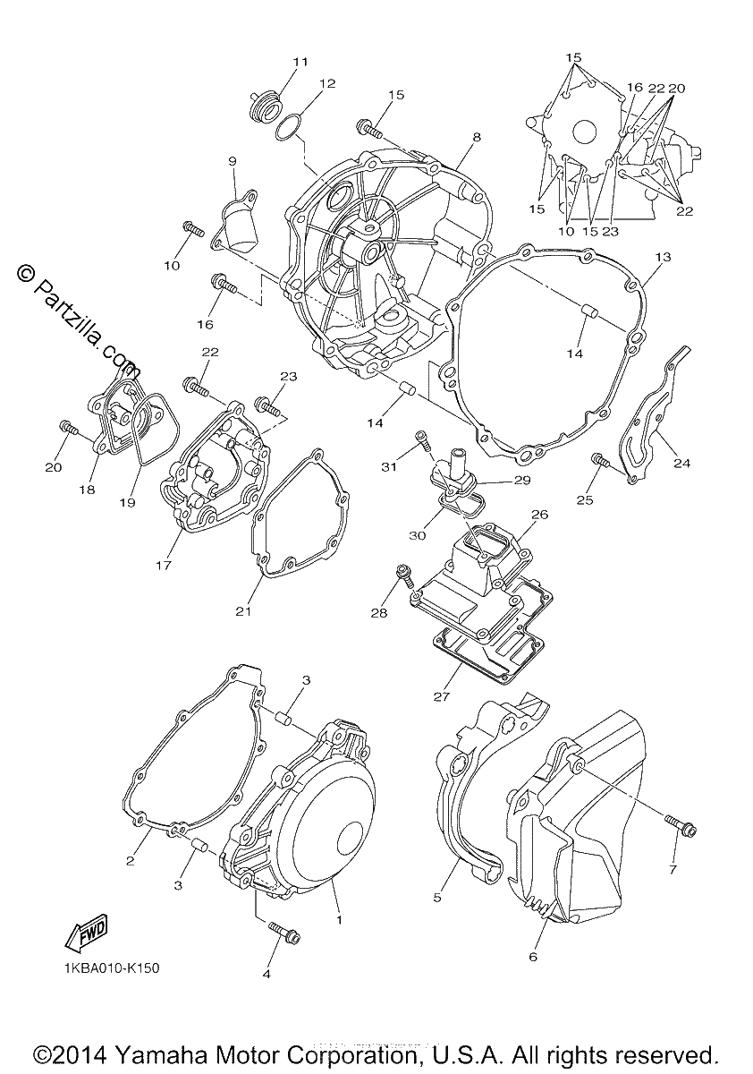 Diagrama de CRANKCASE COVER 1