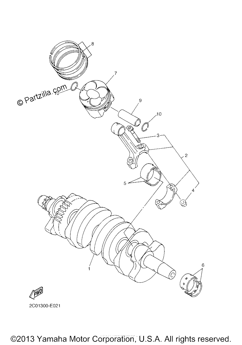 Diagrama de CRANKSHAFT PISTON