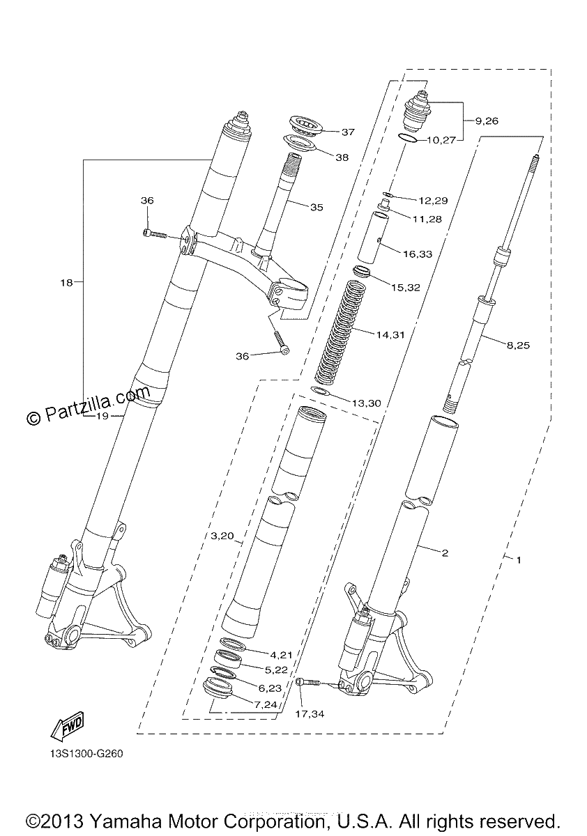 Diagrama de FRONT FORK