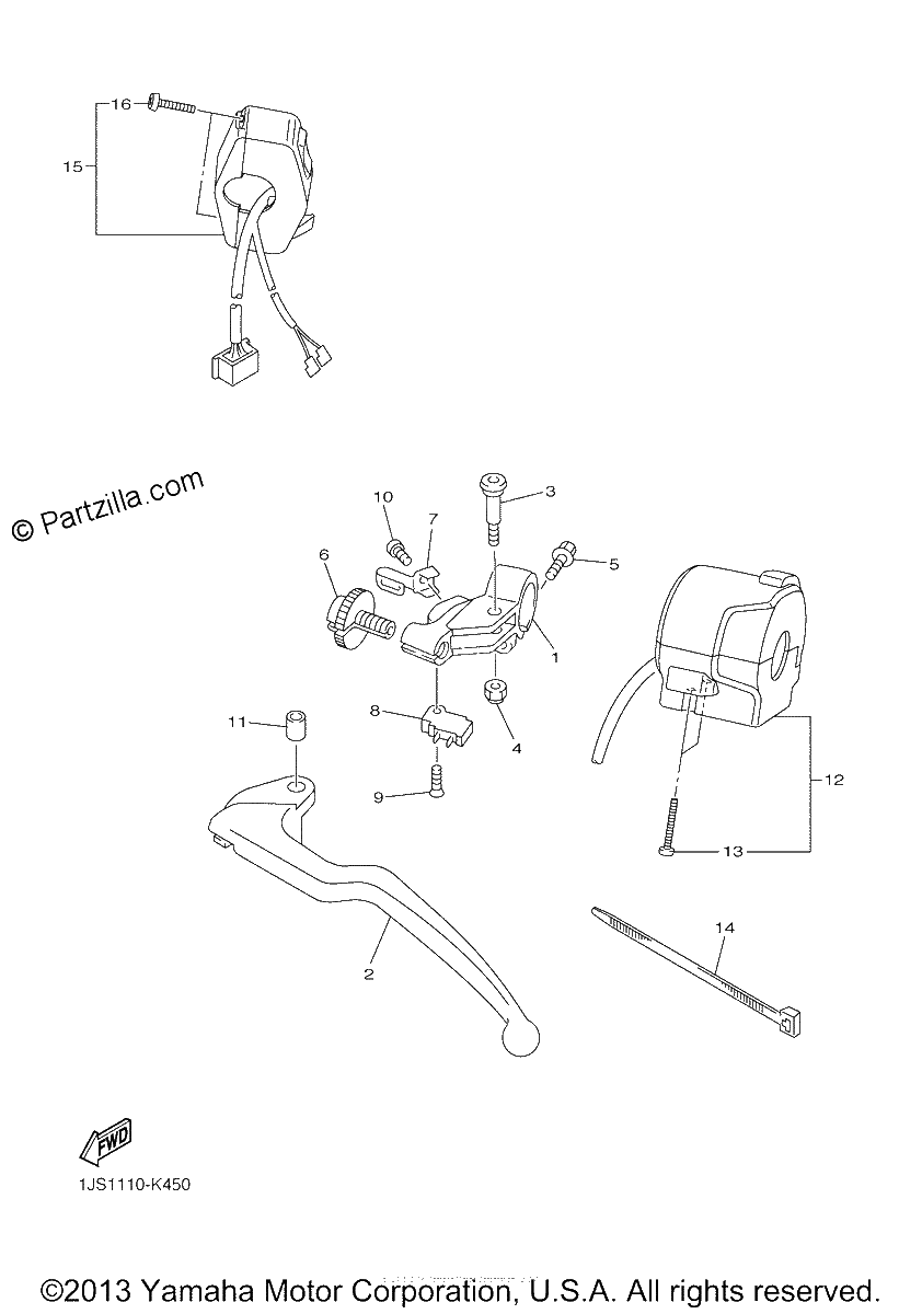 Diagrama de HANDLE SWITCH LEVER