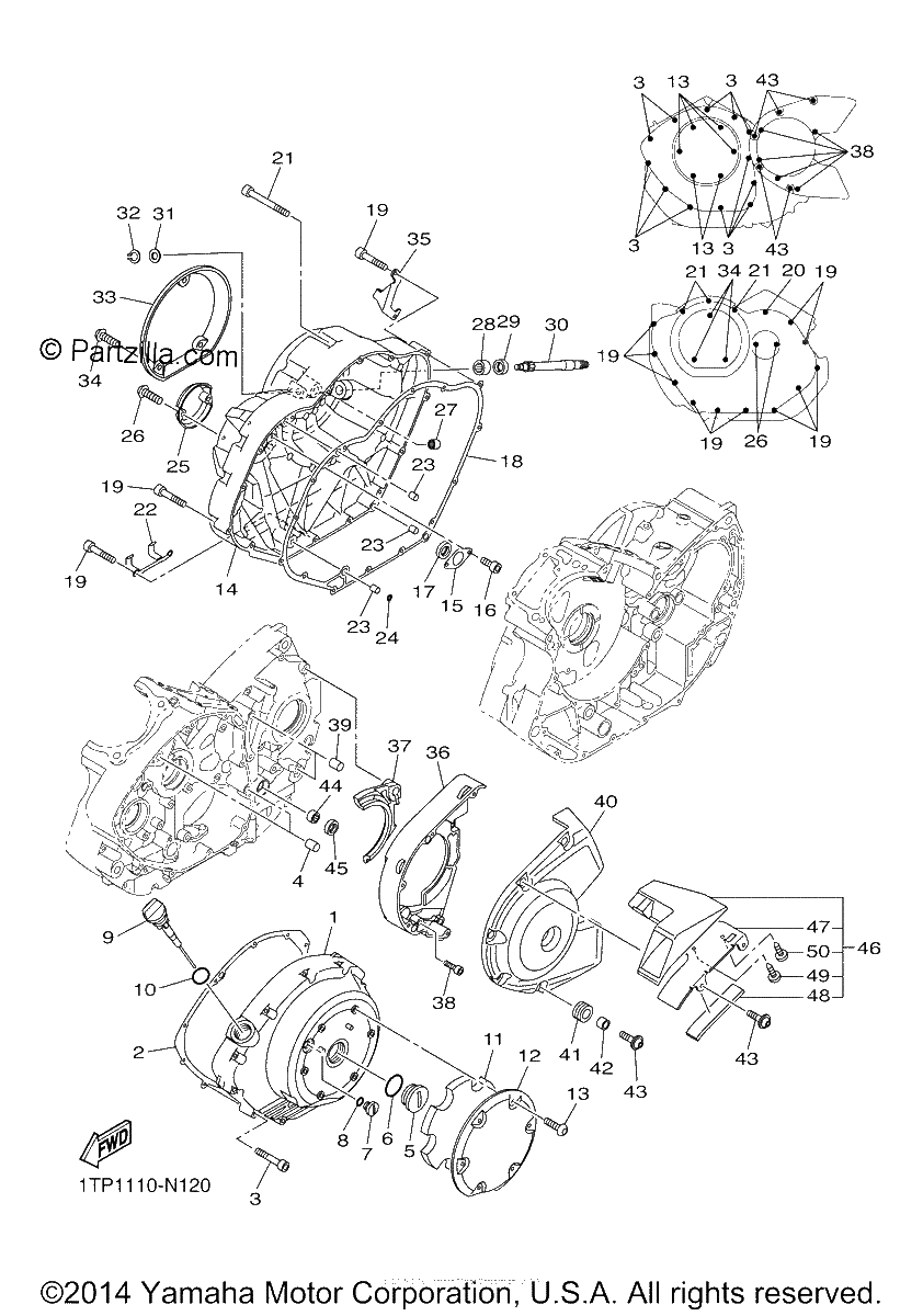 Diagrama de CRANKCASE COVER 1