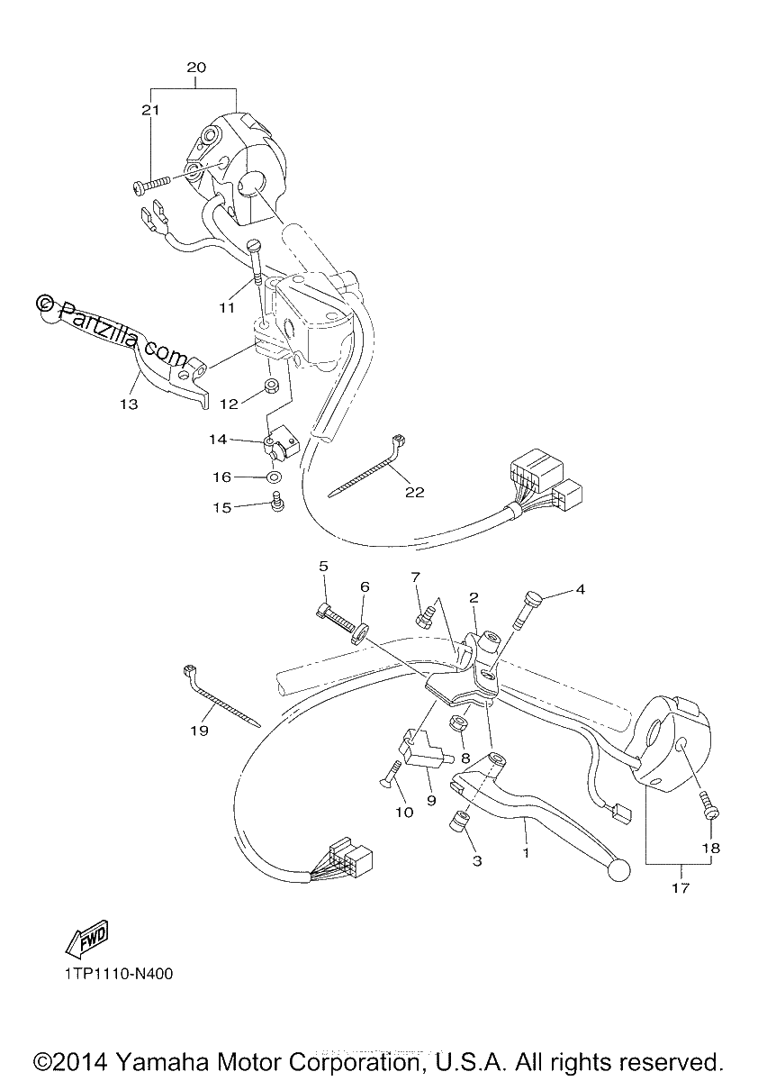 Diagrama de HANDLE SWITCH LEVER