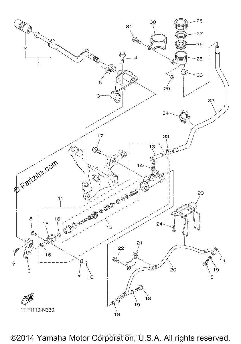 Diagrama de REAR MASTER CYLINDER