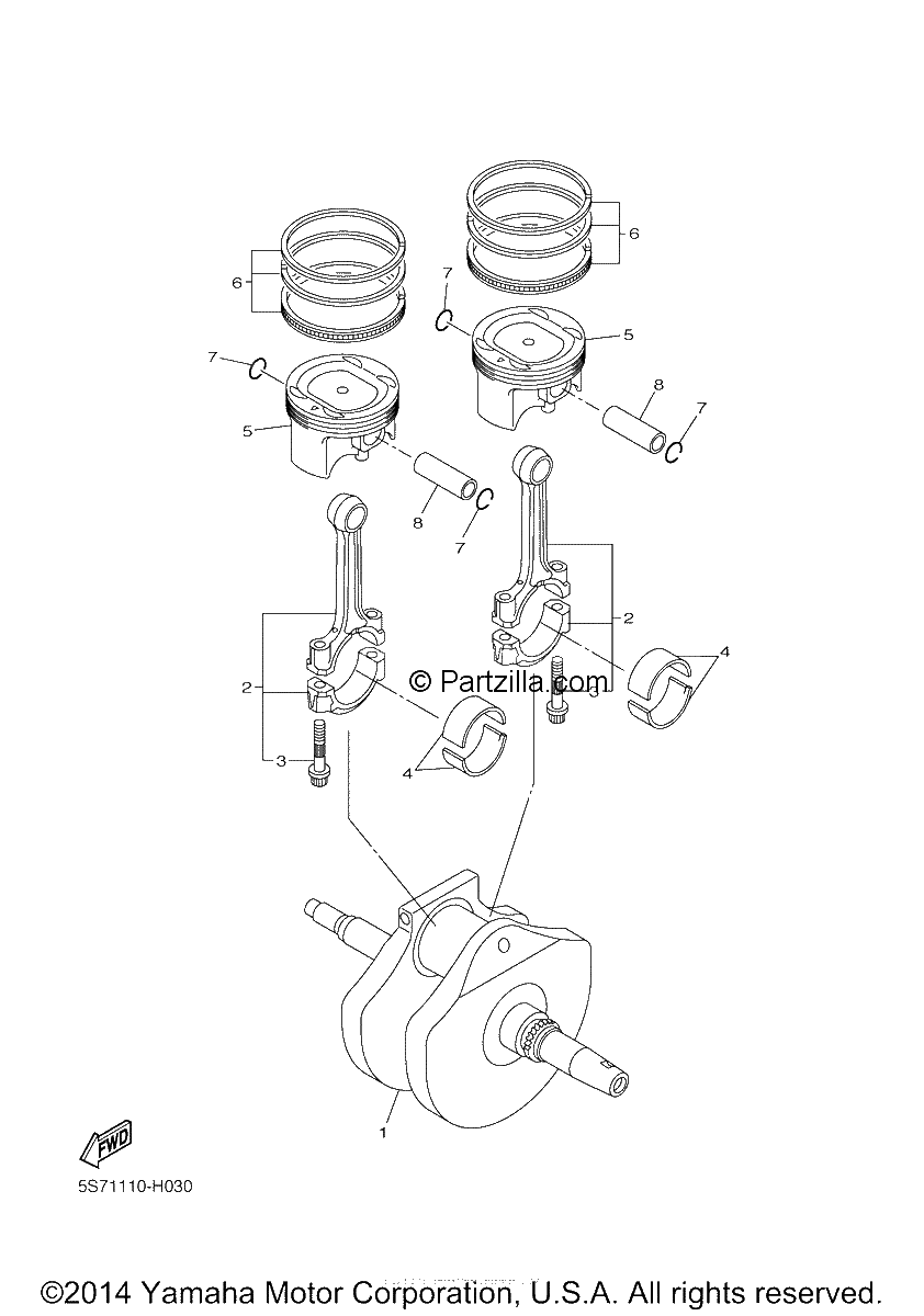 Diagrama de CRANKSHAFT PISTON