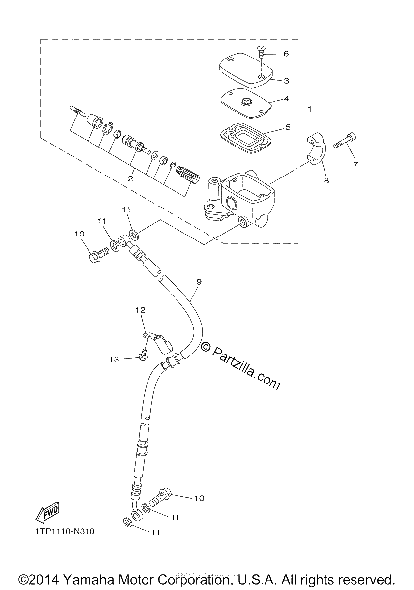 Diagrama de FRONT MASTER CYLINDER