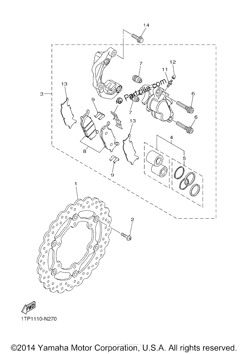 Diagrama de FRONT BRAKE CALIPER