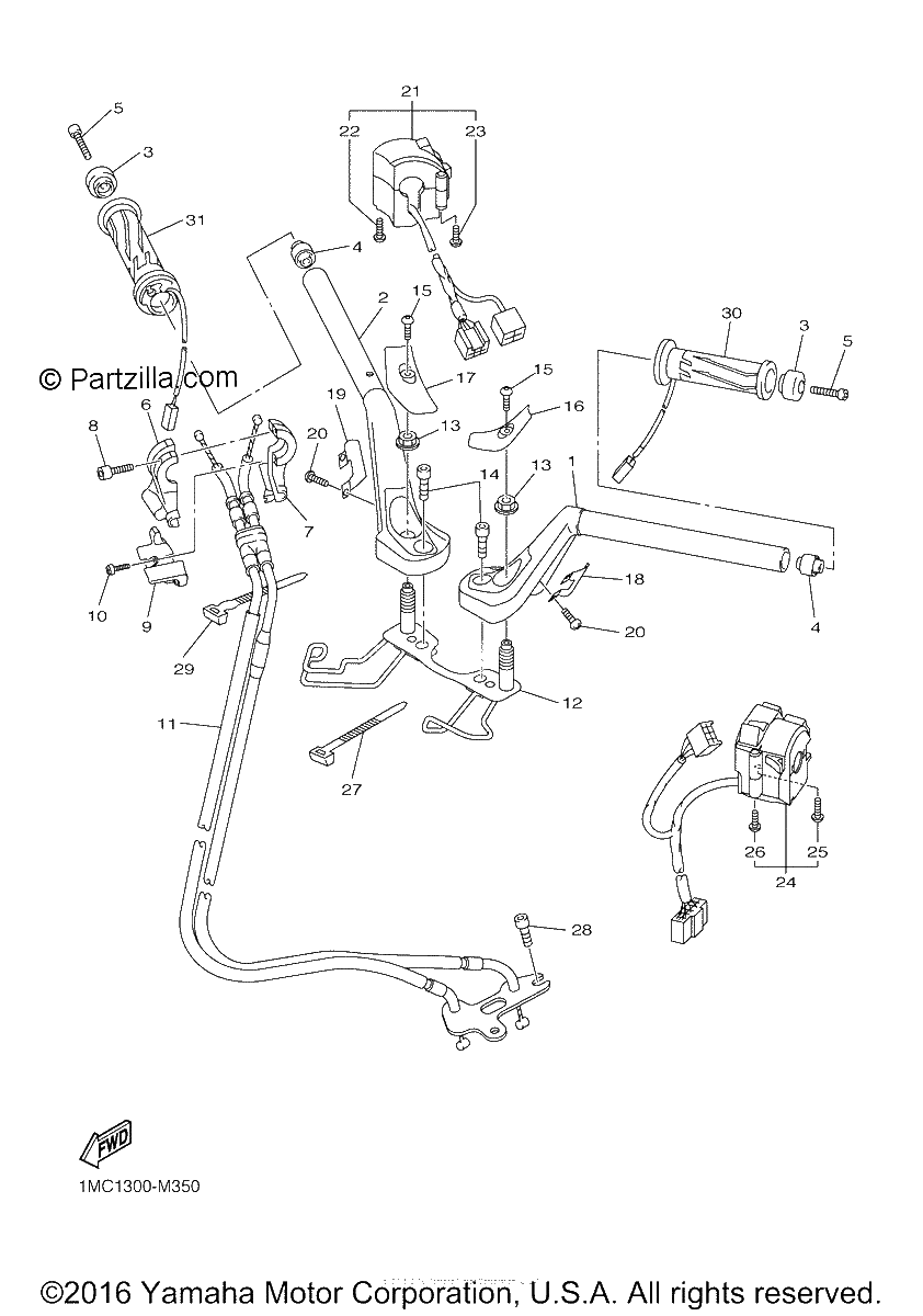 Diagrama de STEERING HANDLE CABLE