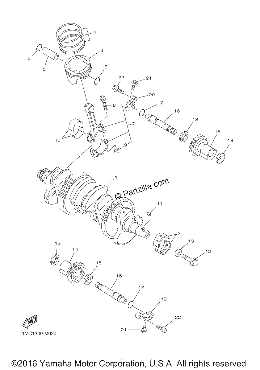 Diagrama de CRANKSHAFT PISTON