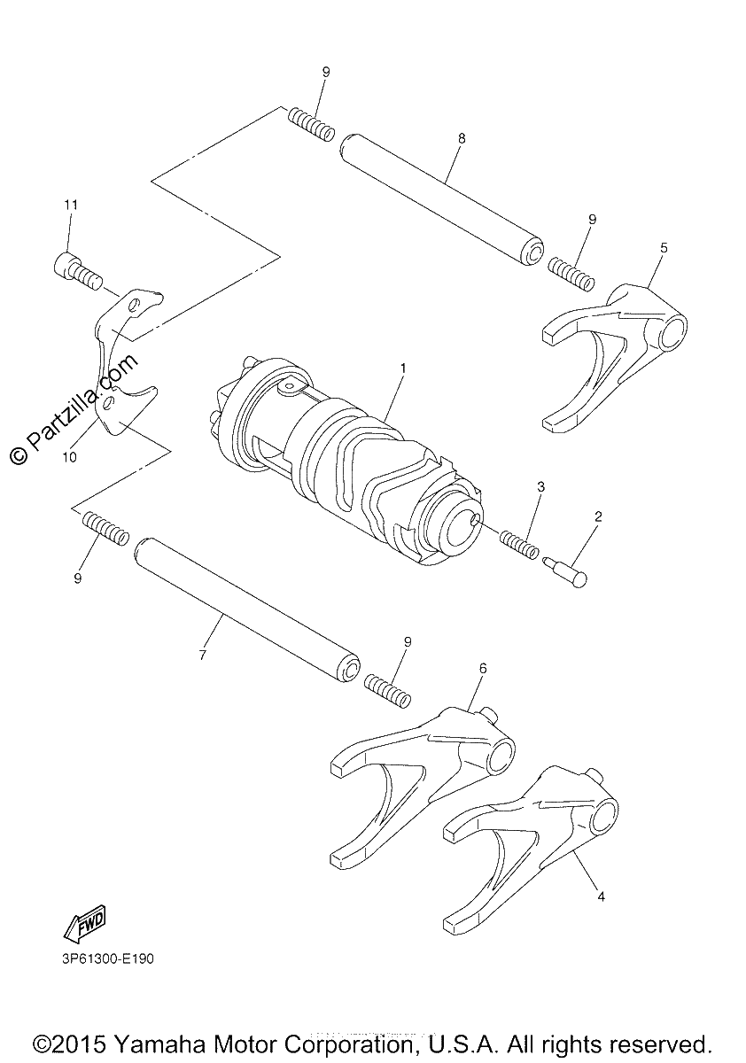 Diagrama de SHIFT CAM FORK