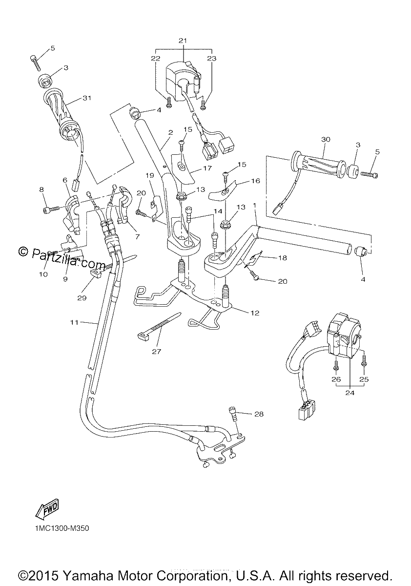Diagrama de STEERING HANDLE CABLE