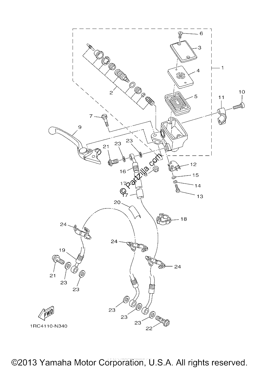 Diagrama de FRONT MASTER CYLINDER