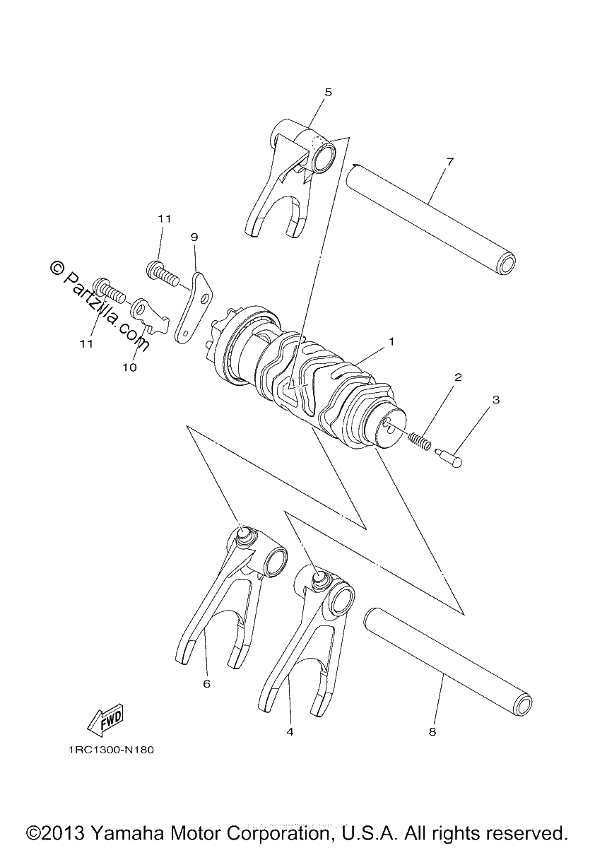 Diagrama de SHIFT CAM FORK