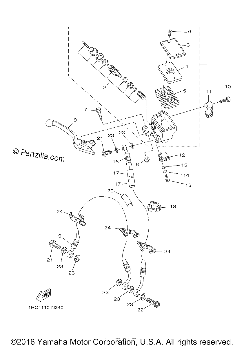 Diagrama de FRONT MASTER CYLINDER