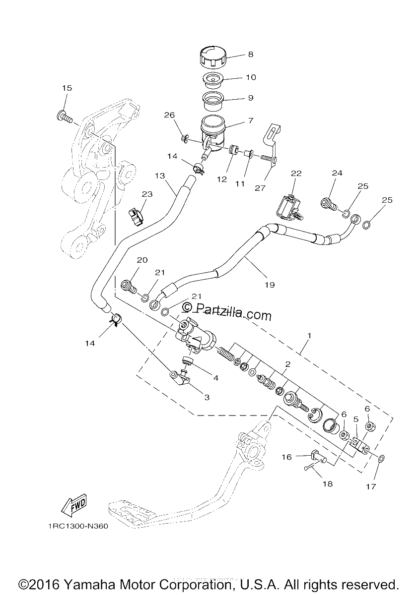 Diagrama de REAR MASTER CYLINDER