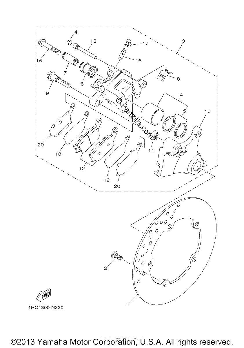 Diagrama de REAR BRAKE CALIPER