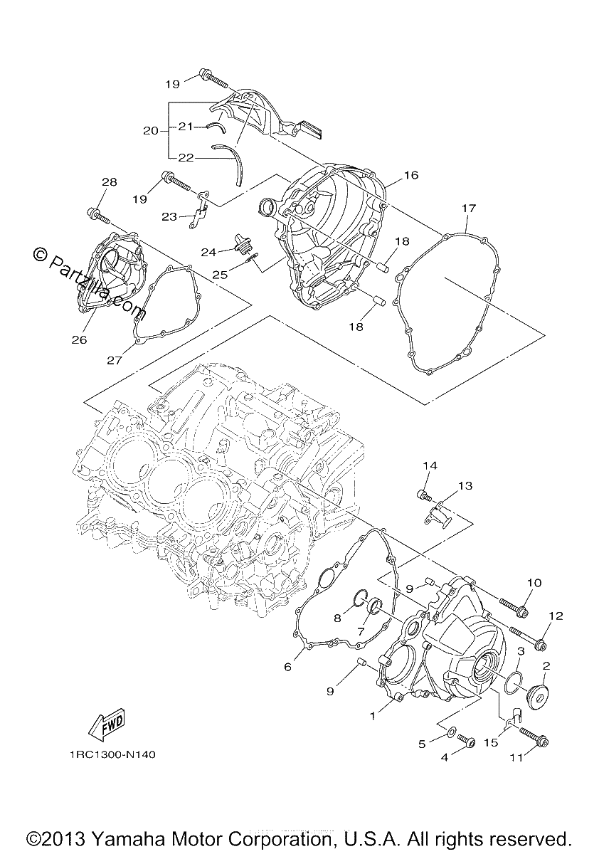 Diagrama de CRANKCASE COVER 1