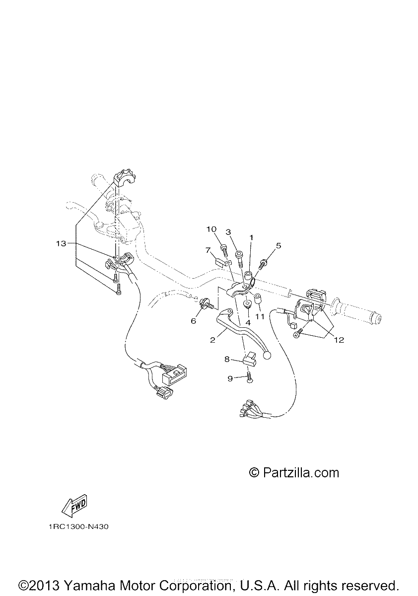 Diagrama de HANDLE SWITCH LEVER