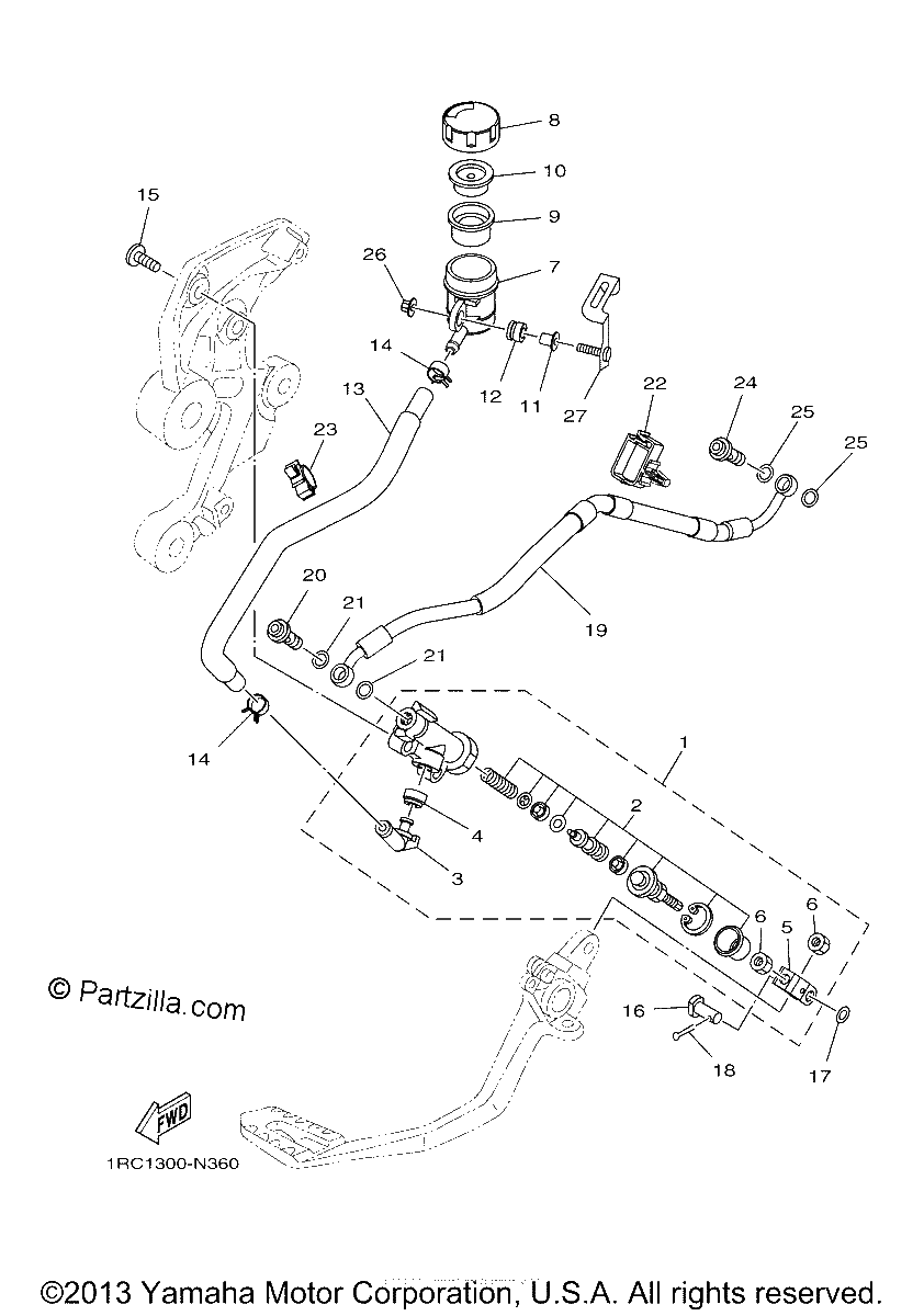 Diagrama de REAR MASTER CYLINDER