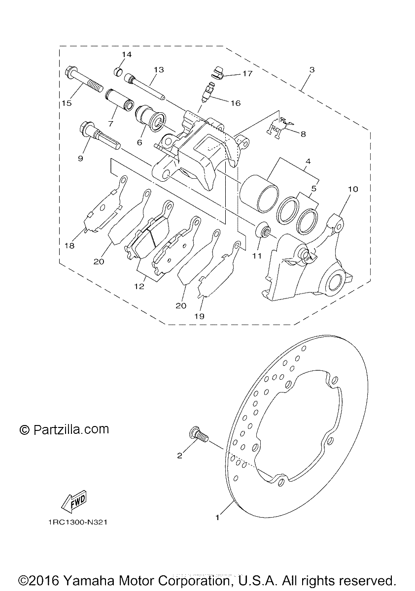 Diagrama de REAR BRAKE CALIPER
