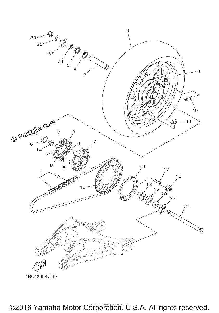 Diagrama de REAR WHEEL