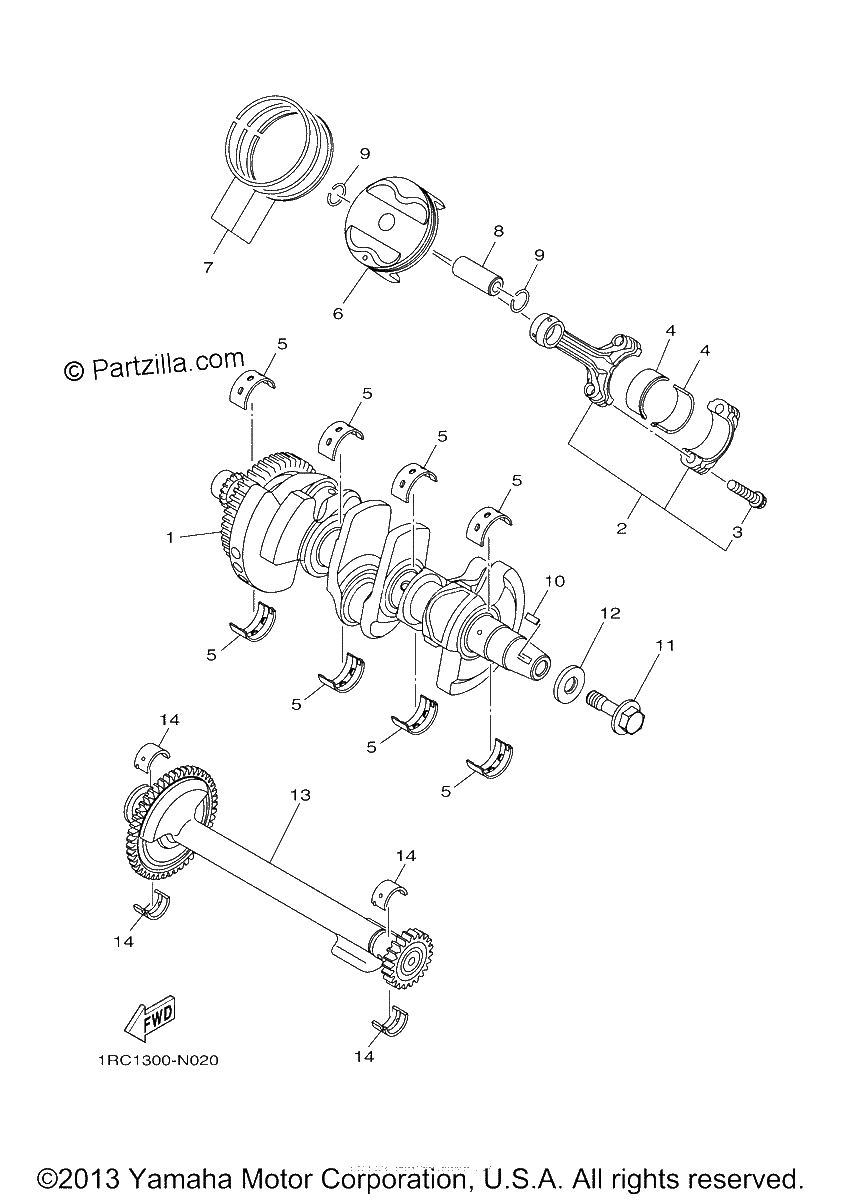 Diagrama de CRANKSHAFT PISTON