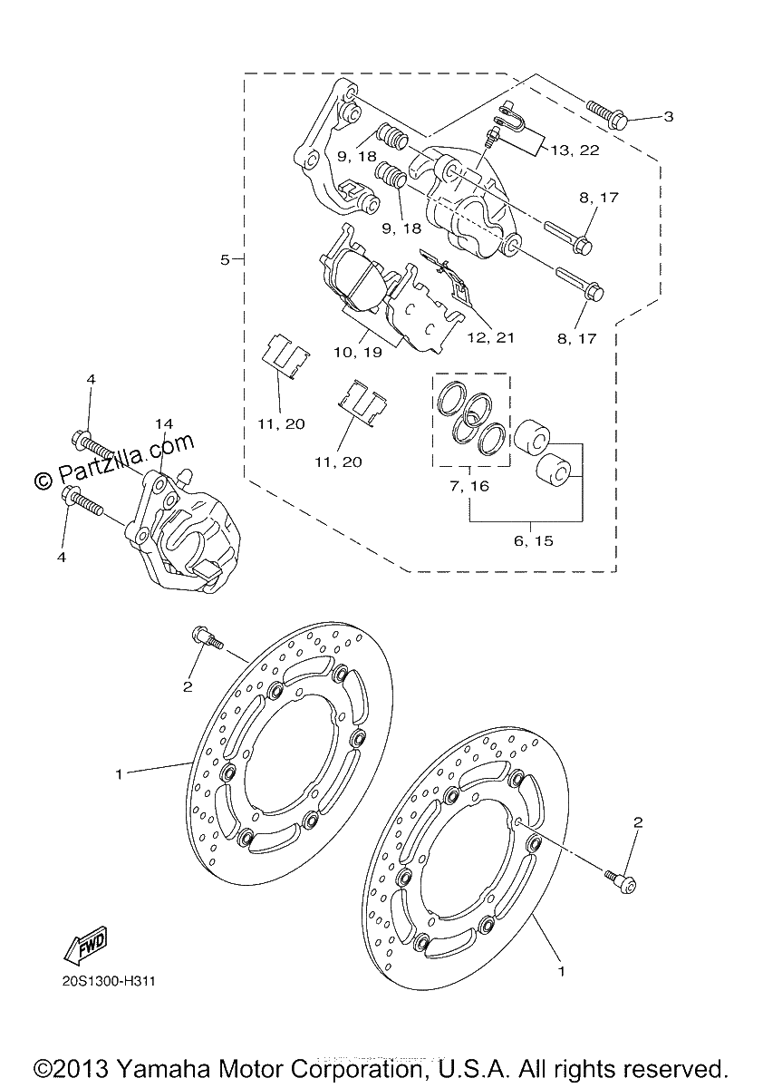 Diagrama de FRONT BRAKE CALIPER