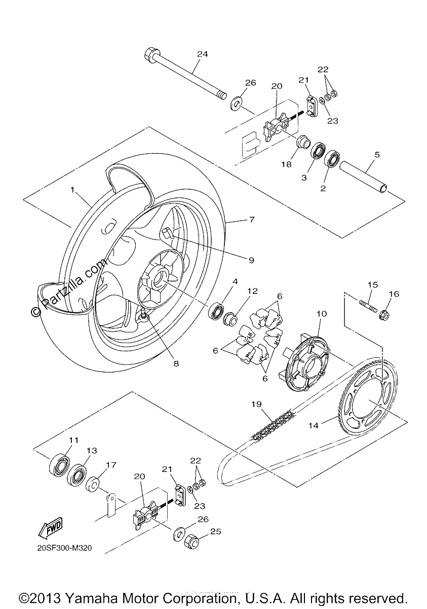 Diagrama de REAR WHEEL