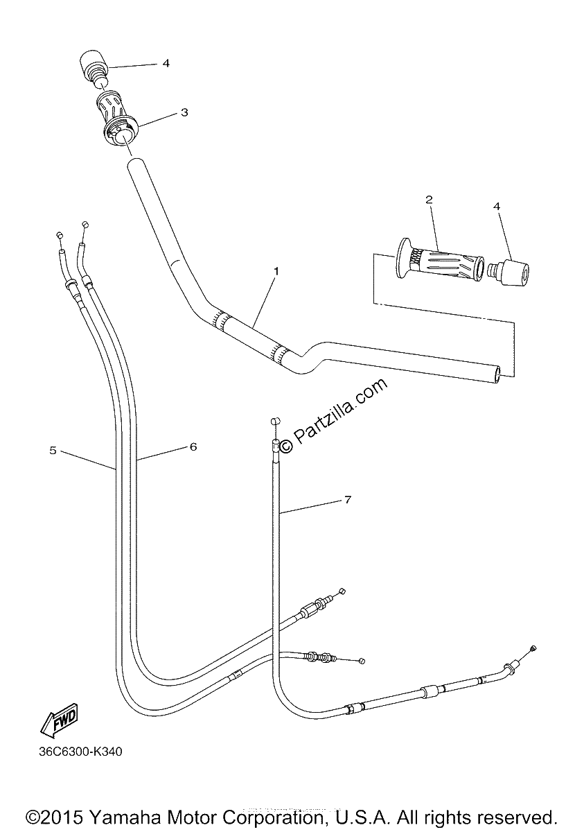 Diagrama de STEERING HANDLE CABLE