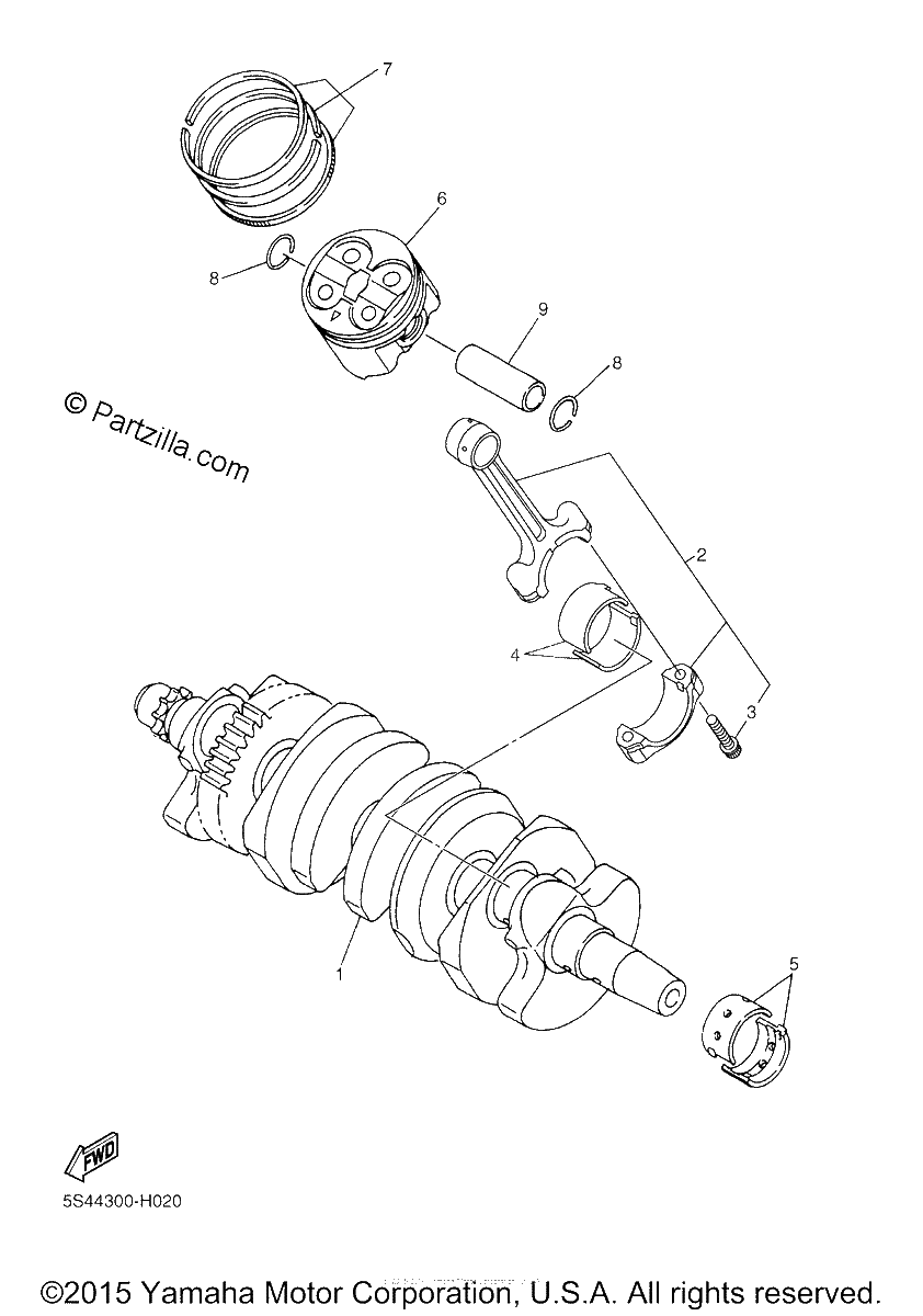 Diagrama de CRANKSHAFT PISTON