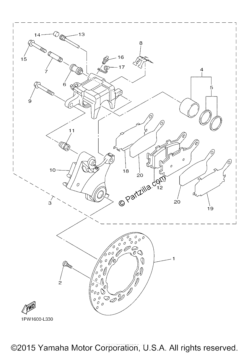Diagrama de REAR BRAKE CALIPER