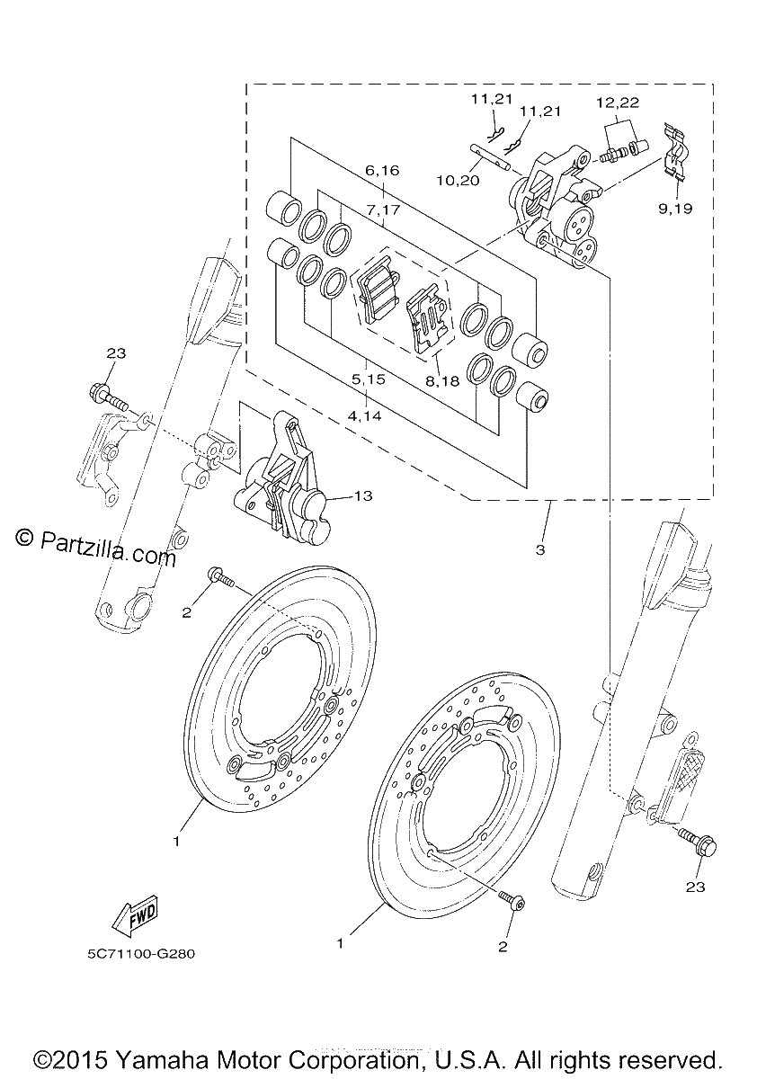 Diagrama de FRONT BRAKE CALIPER