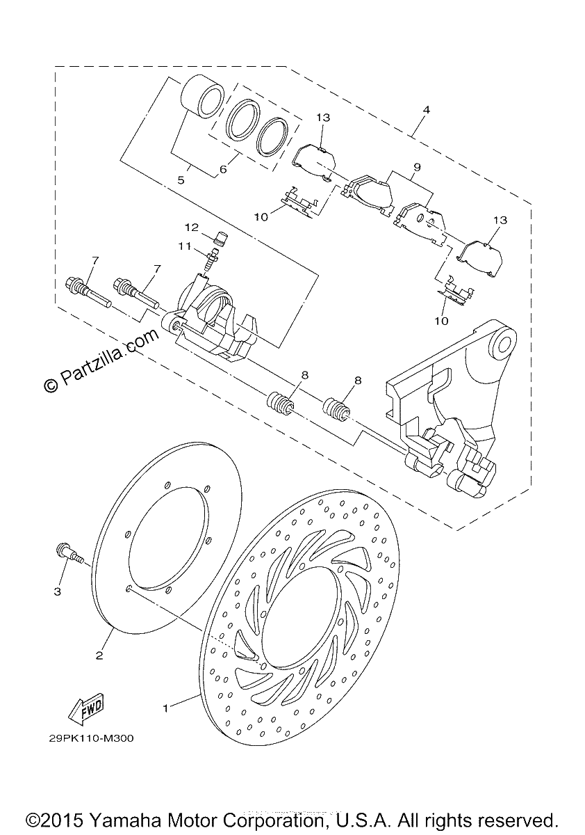 Diagrama de REAR BRAKE CALIPER