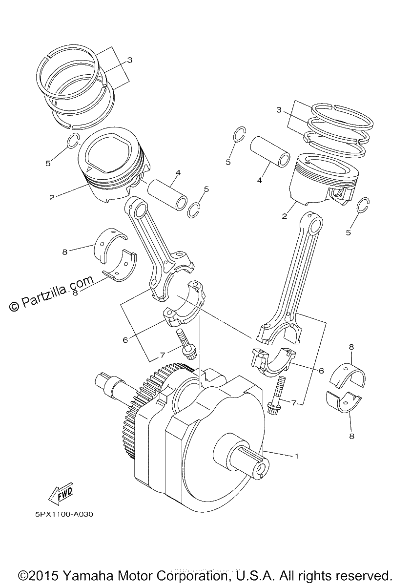 Diagrama de CRANKSHAFT PISTON