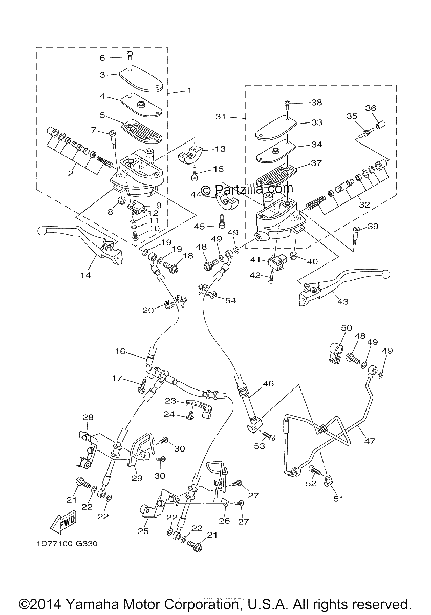 Diagrama de FRONT MASTER CYLINDER