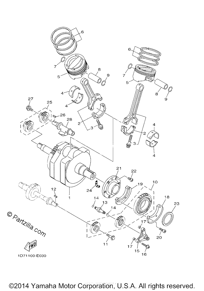 Diagrama de CRANKSHAFT PISTON