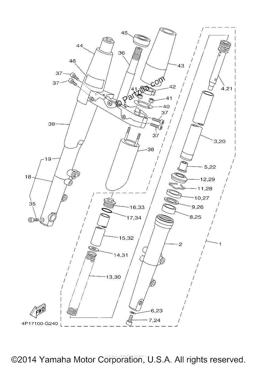Diagrama de FRONT FORK