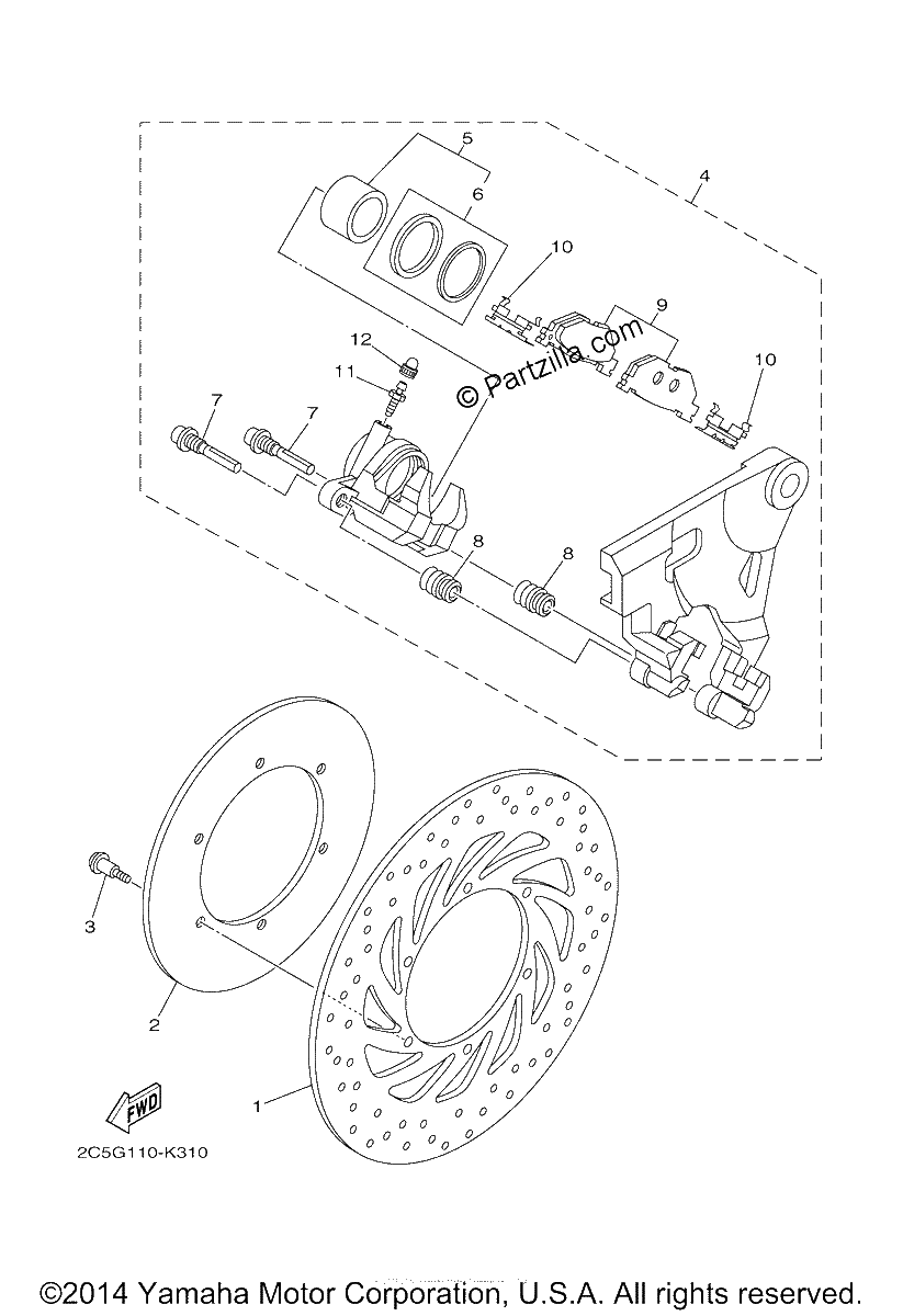 Diagrama de REAR BRAKE CALIPER