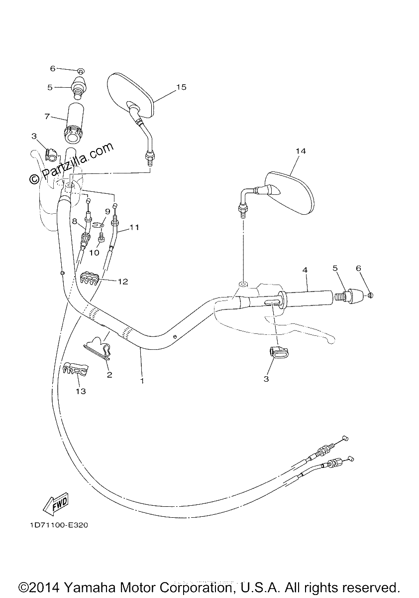 Diagrama de STEERING HANDLE CABLE