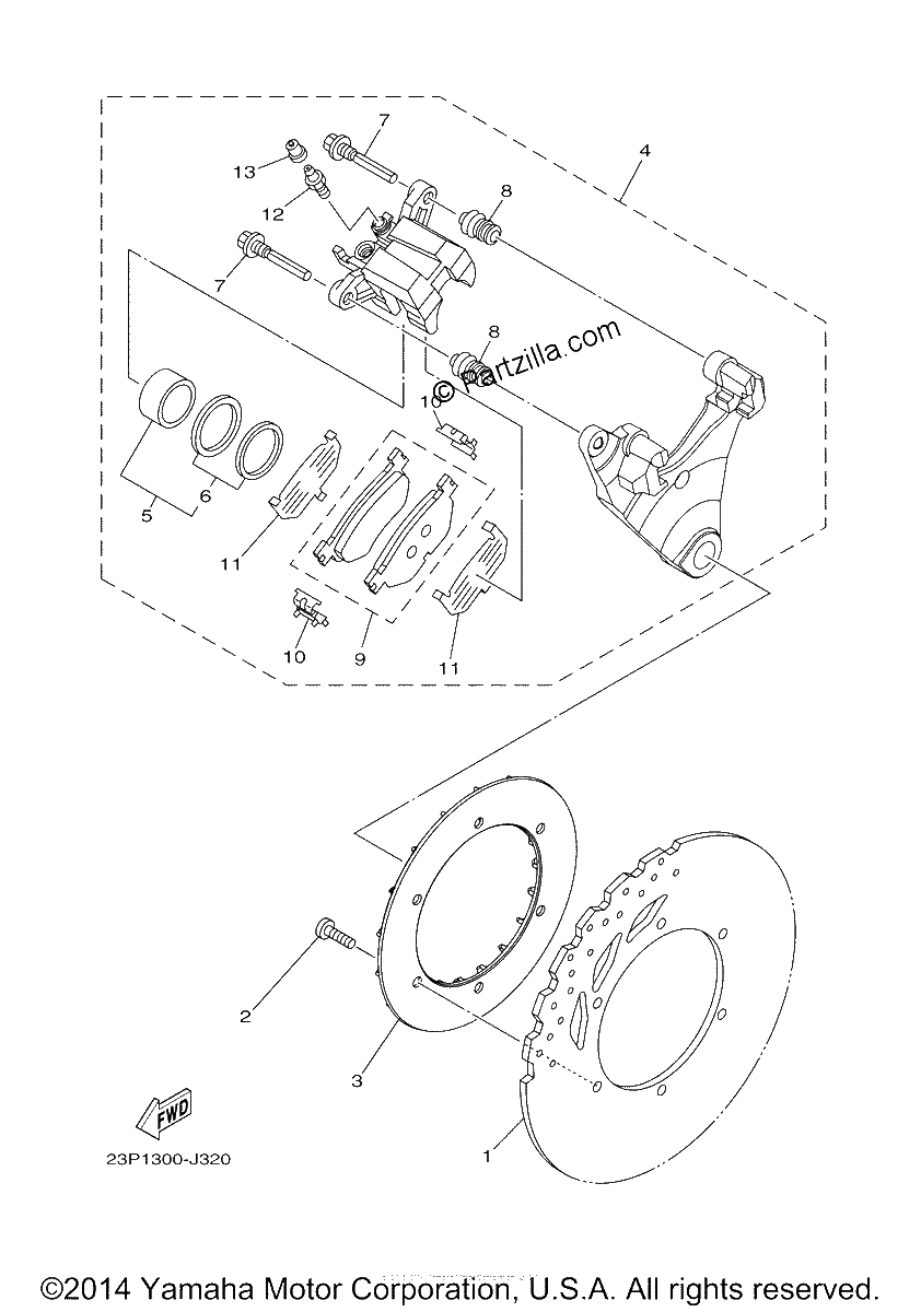 Diagrama de REAR BRAKE CALIPER