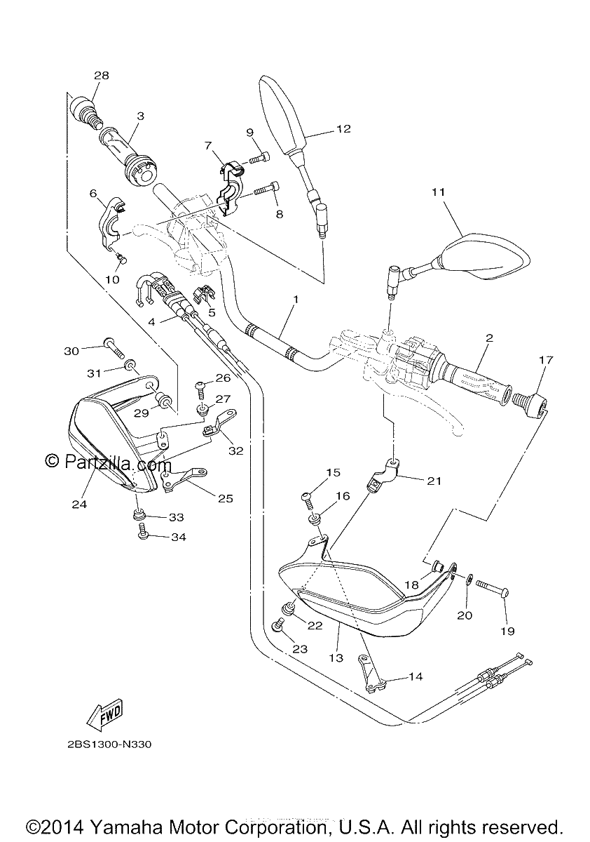 Diagrama de STEERING HANDLE CABLE