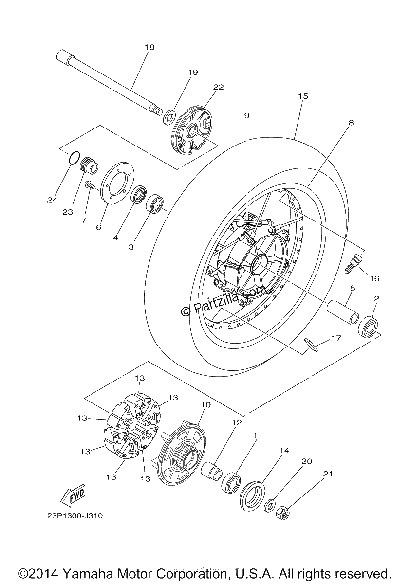 Diagrama de REAR WHEEL
