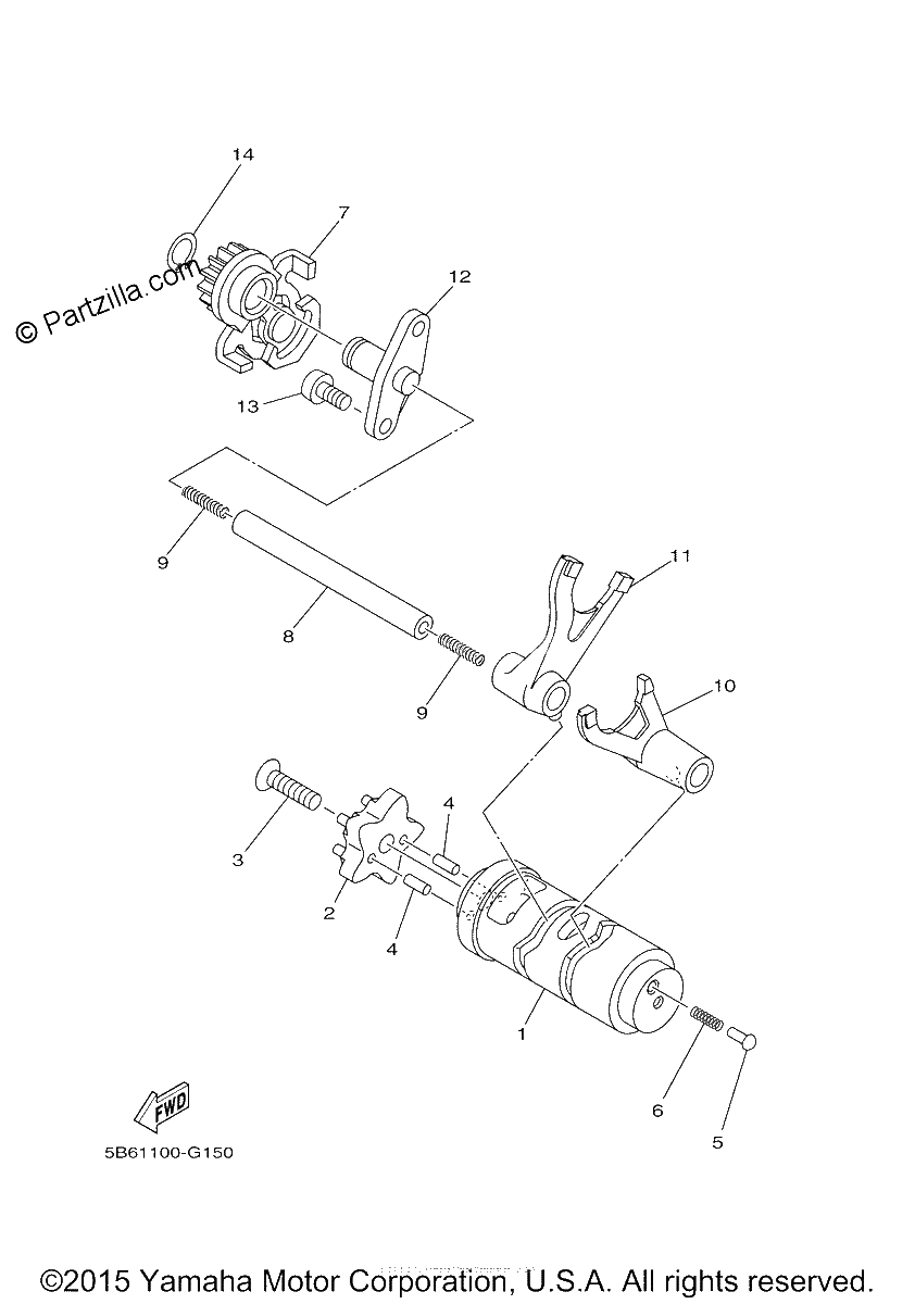Diagrama de SHIFT CAM FORK