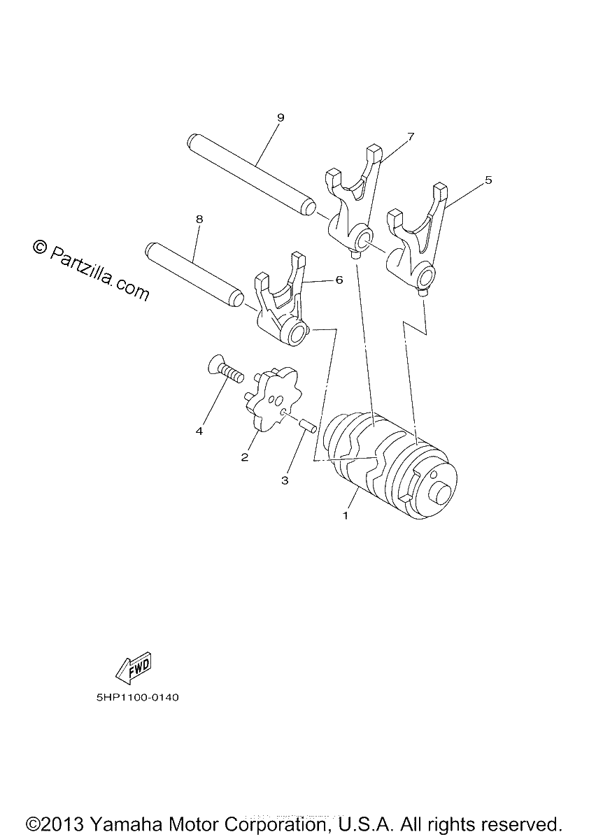 Diagrama de SHIFT CAM FORK