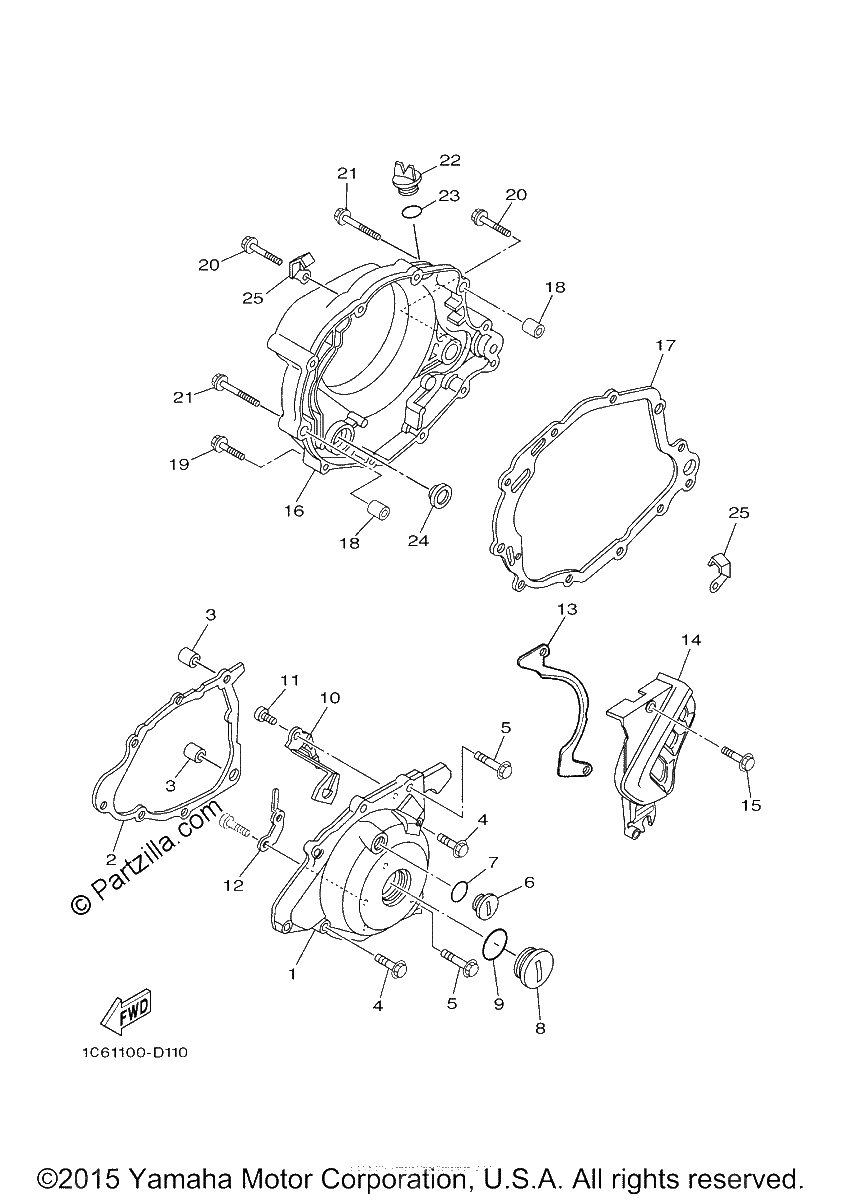 Diagrama de CRANKCASE COVER 1