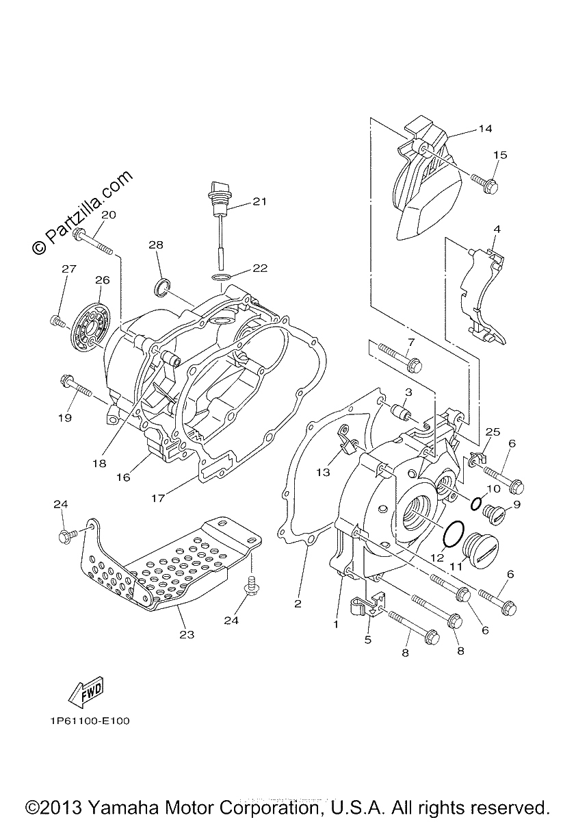 Diagrama de CRANKCASE COVER 1